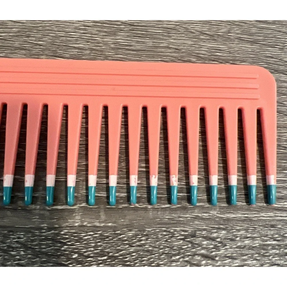 MEBCO Twice Dipped Wide Tooth Detangling Comb Coral Vintage 80'S/90'S